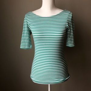 Striped fitted top with scoop back